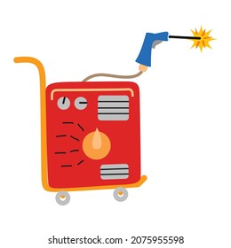 Flat a welding machine vector illustration, flat design illustration