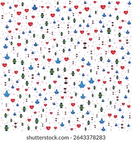 Flat Wellness Icons Seamless Pattern for Health and Fitness Background