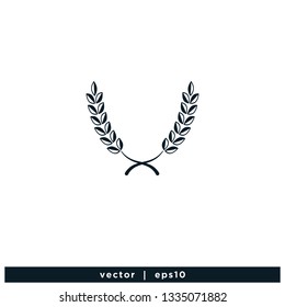 flat wheat logo agriculture symbol