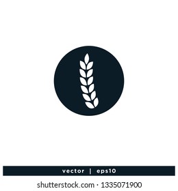 flat wheat logo agriculture symbol