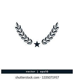 flat wheat logo agriculture symbol