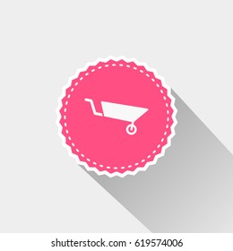 flat wheelbarrow icon 