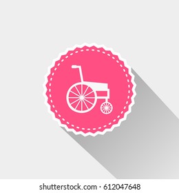 flat wheelchair icon with long shadow