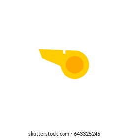 Flat Whistle Element. Vector Illustration Of Flat Referee  Isolated On Clean Background. 