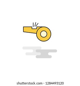 Flat Whistle  Icon. Vector