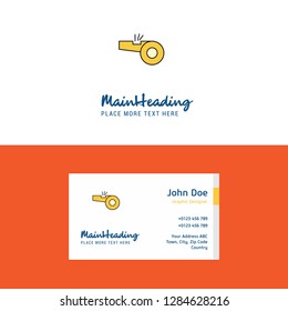 Flat Whistle  Logo and Visiting Card Template. Business Concept Logo Design