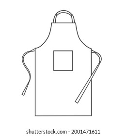 Flat white apron with pocket vector template design.