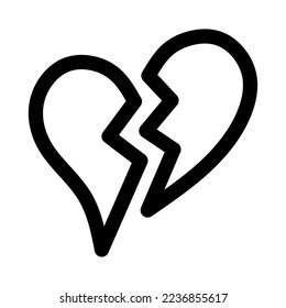 conjunto de iconos de corazón roto blanco plano.ilustración vectorial