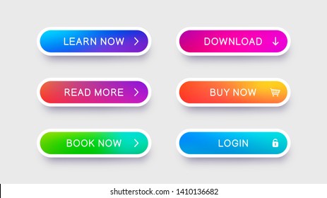 Set Vector Modern Material Style Buttons Stock Vector (Royalty Free ...