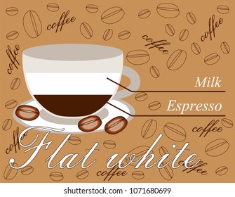 Flat white coffee banner