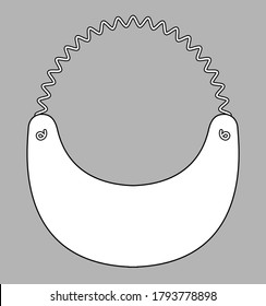Flat White Foam Visor Cap With Elastic Vector For Template
