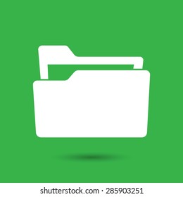 flat white folder icon - vector illustration