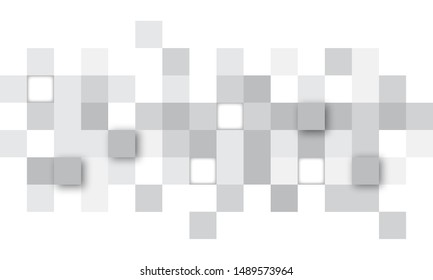 Flat white and grey pixel background. Vector illustration. EPS 10.