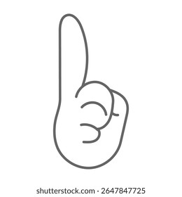 Flat white hand icon pointing upward with index finger