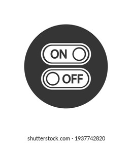 Flat White Icon On And Off Toggle Switch Button Vector Format