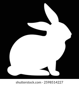  flat white rabbit bunny silhouette 