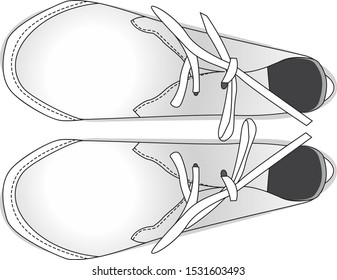 Flat White Shoes Illustration Template Isolated Stock Vector (Royalty ...