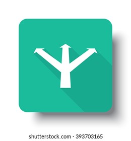 Flat white Strategy web icon on green button with drop shadow