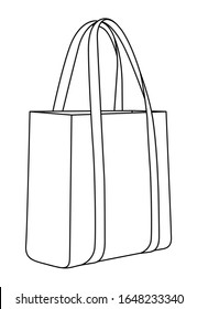 Vector De Bolsa De Tote Blanco Plano Para Plantilla.