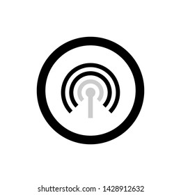 Flat wifi icon isolated on white background. Data transfer concept symbol vector