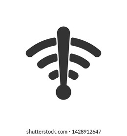 Flat wifi icon isolated on white background. Data transfer concept symbol vector