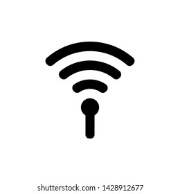 Flat wifi icon isolated on white background. Data transfer concept symbol vector