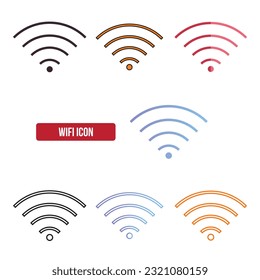 Flat WiFi icon set, symbol vector Illustration.