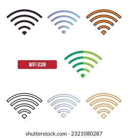 Flaches WiFi-Symbol-Set, Symbol Vektorgrafik.