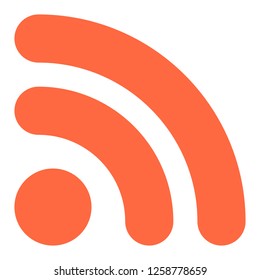 Flat Wi-Fi signal or RSS icon Really Simple Syndication sign subscribe button. This design graphic element is saved as a vector illustration in the EPS file format