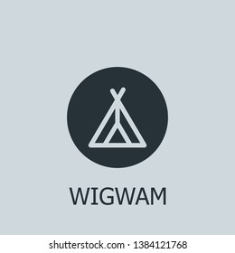 Flat wigwam vector icon. Wigwam illustration for web, mobile apps, design. Wigwam vector symbol.