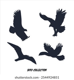 flat wild animals silhouettes collectio