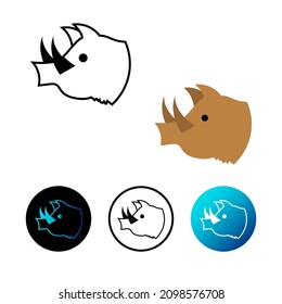 Flat Wild Boar Head Icon Illustration