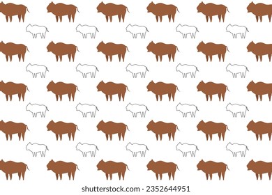 Flat Wildebeest Animal Pattern Background, can be used for business designs, presentation designs or any suitable designs.