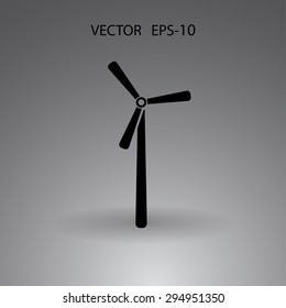 Flat a windmill icon