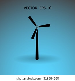 Flat a windmill icon