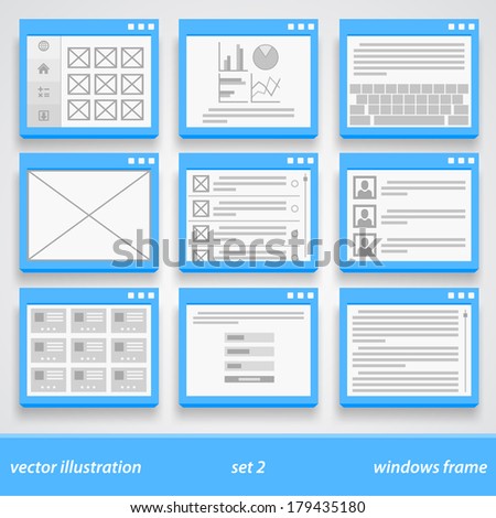 Flat windows frame. set 2