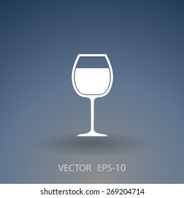 Flat a wine glass icon