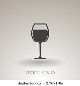 Flat a wine glass icon