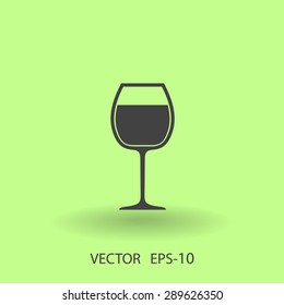 Flat a wine glass icon