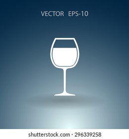 Flat a wine glass icon