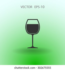 Flat a wine glass icon