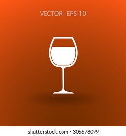 Flat a wine glass icon