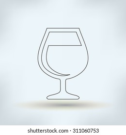 Flat a wine glass icon