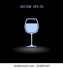 Flat a wine glass icon