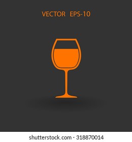 Flat a wine glass icon