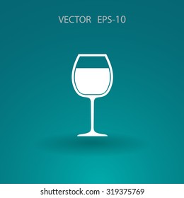 Flat a wine glass icon