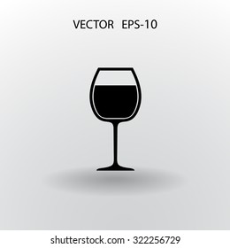 Flat a wine glass icon