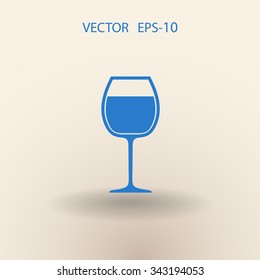 Flat a wine glass icon