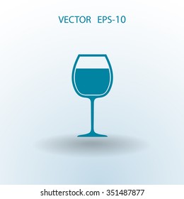 Flat a wine glass icon