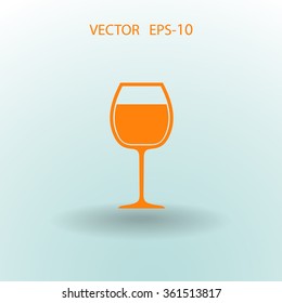 Flat a wine glass icon